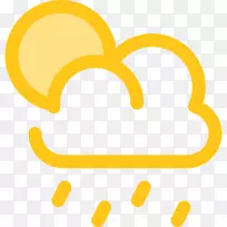 雨天电脑图标天气云彩剪贴画-雨