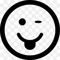 表情笑脸电脑图标眨眼-微笑
