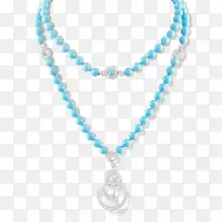 青绿色珍珠项链、珠宝魅力和吊坠-项链
