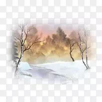 冬夜山水画油画艺术画布-鲍勃罗斯