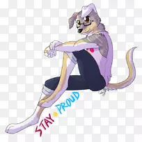 猫卡通尾巴肌肉-猫