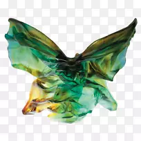 蝴蝶涂抹艺术水晶水彩画-动物雕像