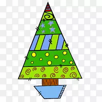 圣诞树三角点剪贴画-圣诞树