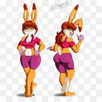 角色单张复活节兔子卡通-天线