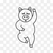 猪画达菲鸭猪素描