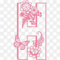 花卉设计字母字体设计