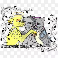 猫画线艺术剪贴画-猫