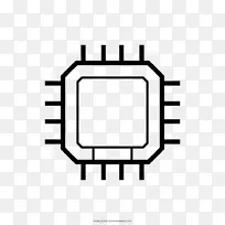 中央处理器微处理器计算机图标集成电路和芯片.苹果