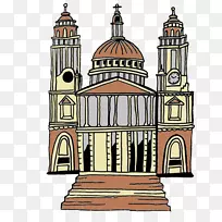 中世纪大教堂中世纪建筑历史遗迹尖塔大教堂