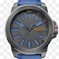 雨果老板橙色纽约手表表带时尚手表