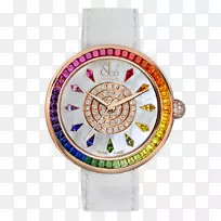 Jacob&co手表表带珠宝彩虹玫瑰手表
