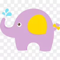 大象宝宝淋浴婴儿剪贴画-儿童