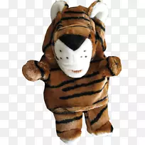 老虎木偶狗，狮子毛绒动物和可爱的玩具-老虎