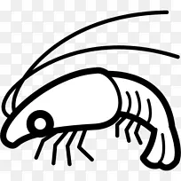 蟹虾黑白海鲜剪贴画-螃蟹