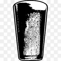 啤酒粗壮品脱玻璃剪贴画.啤酒黑