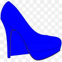 运动鞋高跟鞋蓝色剪贴画靴