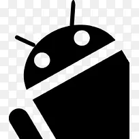 黑白电脑图标android下载剪贴画-android