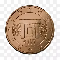 5美分的欧元硬币马耳他的欧元硬币1美分的欧元硬币-欧元的硬币