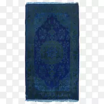 纺织长方形蓝地毯