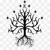 佛洛多·巴金斯的指环王亚文·阿拉贡白树-树纹身