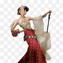 山水画女性剪贴画-夫人