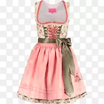 粉红色民间服装连衣裙