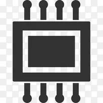 计算机图标电子集成电路和芯片.计算机