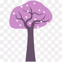 树紫色旗艺术-粉红色树木