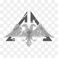 徽标牌双头鹰白色字体三角形
