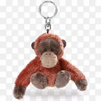 猩猩钥匙扣，钥匙链，毛绒动物玩具，大猩猩-猩猩