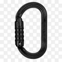 Carabiner Petzl椭圆形保护和拉佩尔装置黑色钻石设备.Carabiner