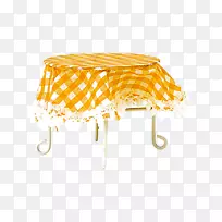 桌布黄椅
