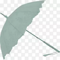 雨伞水彩画手袋绿色雨伞