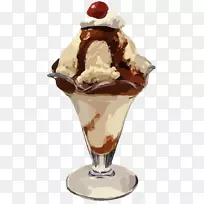 圣代冰淇淋锥巧克力冰激凌夫人冰淇淋