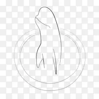 绘制拇指线素描海豚3D