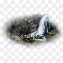 瀑布自然风光溪水