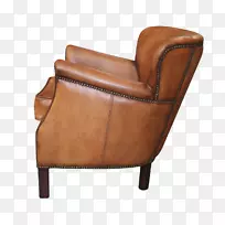 俱乐部椅棕色皮革焦糖颜色设计