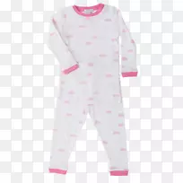 婴儿和幼童睡衣，一件袖子，紧身套装，粉红色m-粉红色云朵