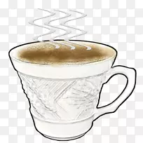 卡布奇诺咖啡杯白咖啡厅咖啡浓缩咖啡