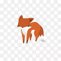 红狐鼻子野生动物-狐狸水彩