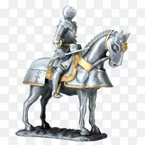 马中世纪骑士马术雕像-马