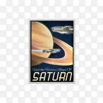海报行星际空间飞行艺术土星-行星