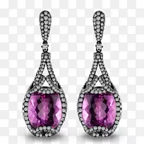 耳环紫水晶珠宝钻石珠宝首饰