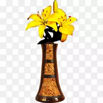 花瓶画花盆