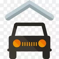 停车场车库大楼电脑图标-汽车