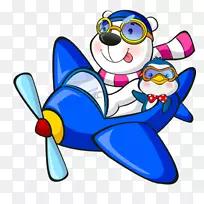 北极熊飞机卡通片艺术北极熊