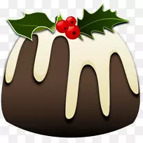 圣诞节布丁无花果布丁巧克力布丁圣诞蛋糕夹艺术-圣诞节