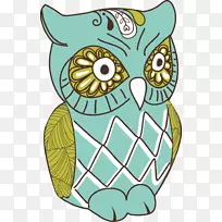 猫头鹰画鸟夹艺术-猫头鹰