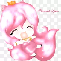 粉红m字耳夹艺术-可爱的公主