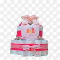 托尔特蛋糕装饰婚礼仪式提供婴儿淋浴-甜蜜的尿布